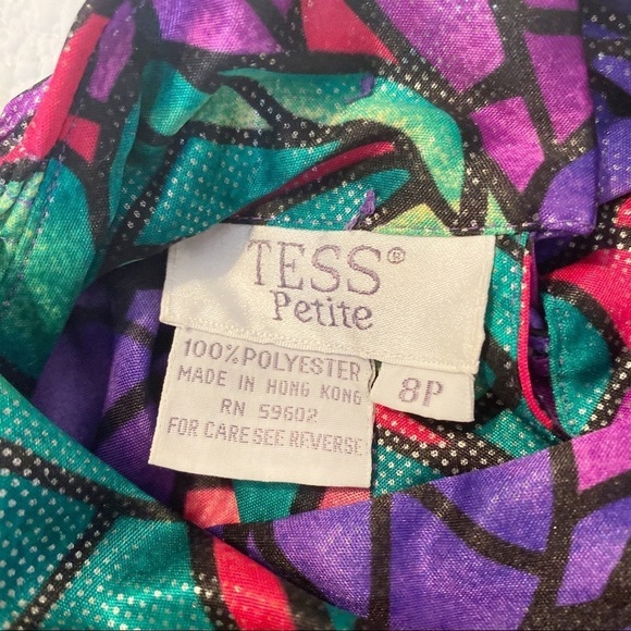TESS Vintage Stained Glass High Neck Blouse - 8P - Picture 4 of 15